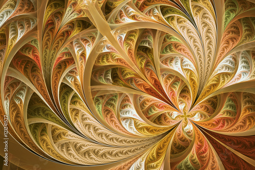 Flaring fractal flower or butterfly, digital artwork pattern for creative graphic design