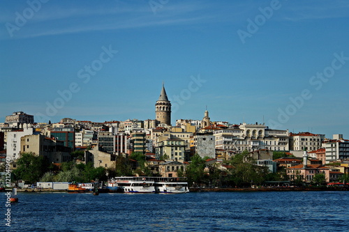 Galata Tower is located in the European part of Istanbul on a high Hill District of Galata. Istanbul, Turkey