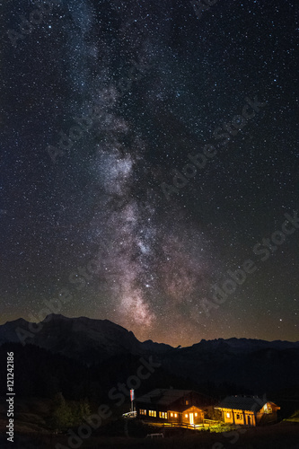 Milky Way over mountains