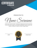 Certificate of appreciation, Diploma template design. Vector