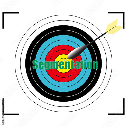 Segmentation word Vector, business concept target for archery. Vector illustration EPS10.