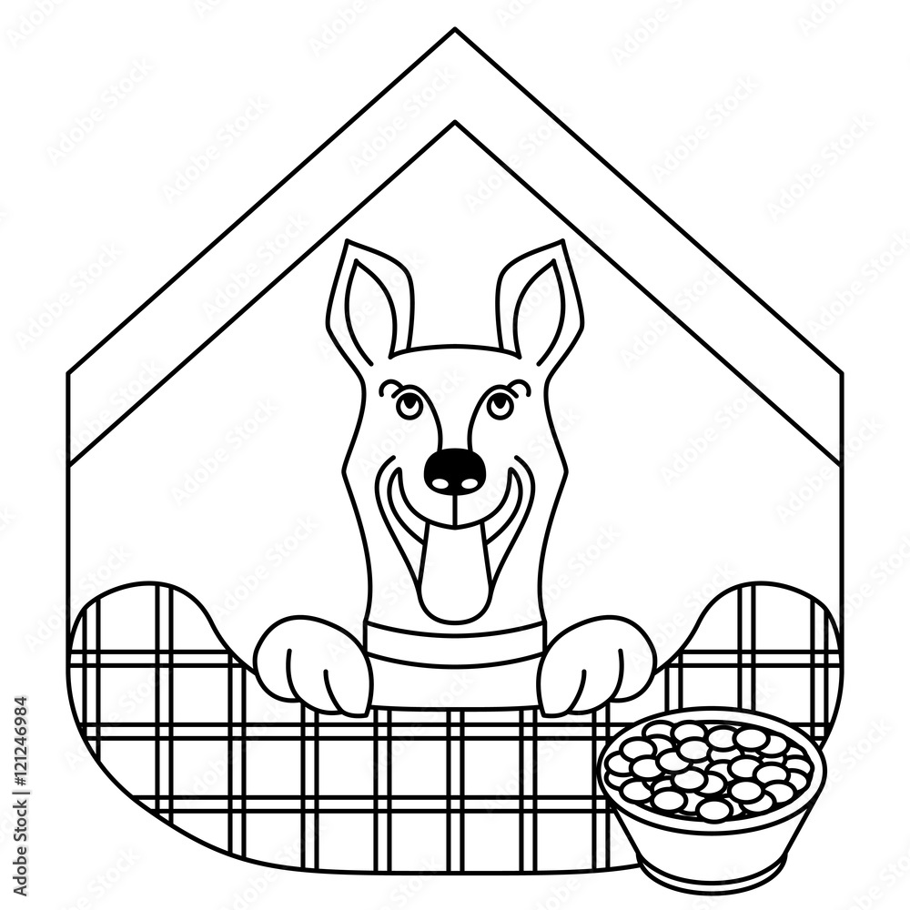 Dog house symbol. Animal rights protection concept. Hotel for dogs   illustration for an animal shelter. Isolated background. Stock  Vector | Adobe Stock
