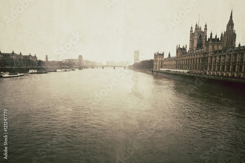 The Houses of Parliament, vintage look