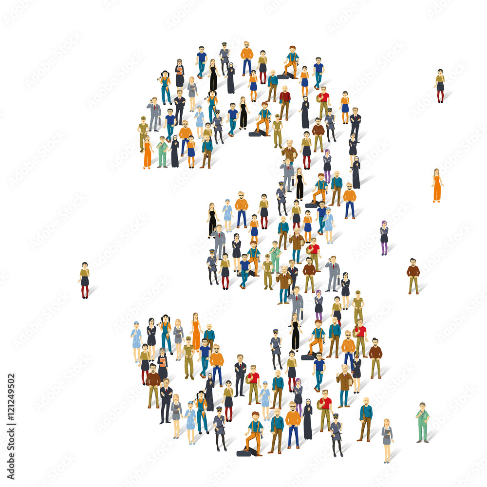 Crowded people vector alphabet figures and letters. Crowded people vector alphabet figures and letters.