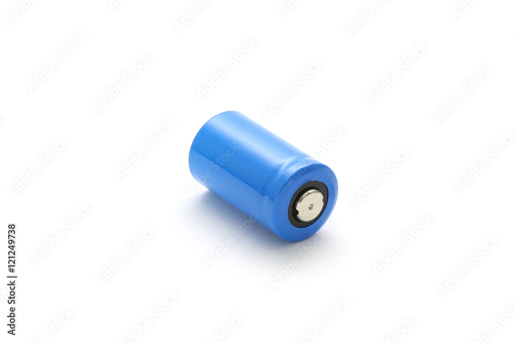 CR2 Lithium Battery Isolated on White Background CR2 Lithium Battery Isolated on White Background