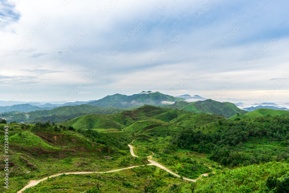 Gorgeous nature and sky view on the weather cool for elephant hills in thong pha phum national park at kanchanaburi province , Thailand