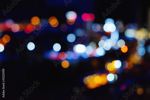 blurred lights of the night city