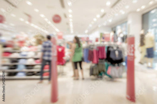 Abstract blurred image of shopping mall and people for backgroun