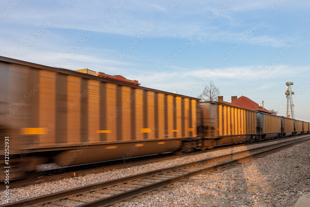 Coal Cars Running on Downtown Tracks Coal Cars Running on Downtown Tracks