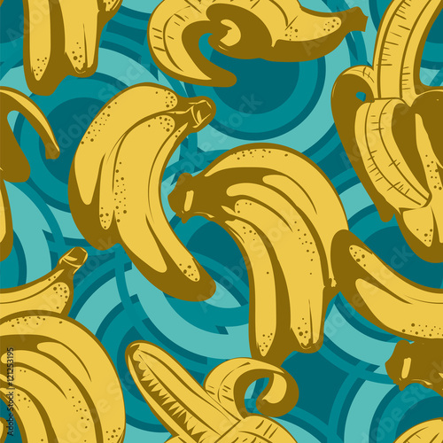 Seamless pattern with banana in retro style