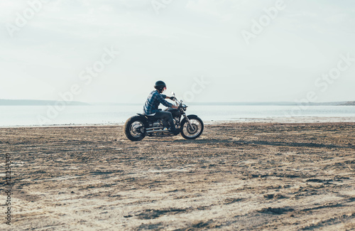 man riding motorcycle