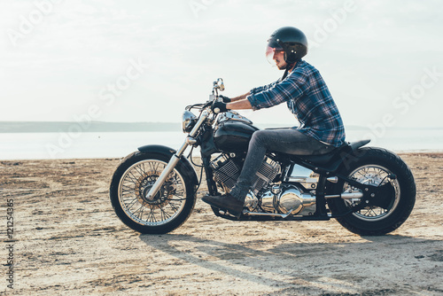 man riding motorcycle