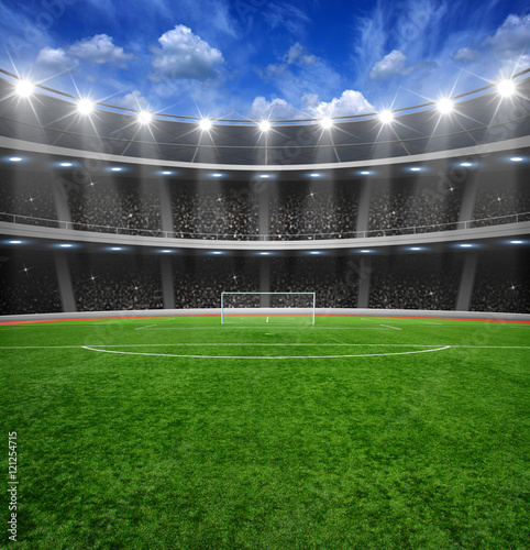  soccer stadium with the bright lights photo