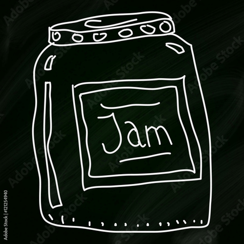 Doodle sketch of a jar on a blackboard background