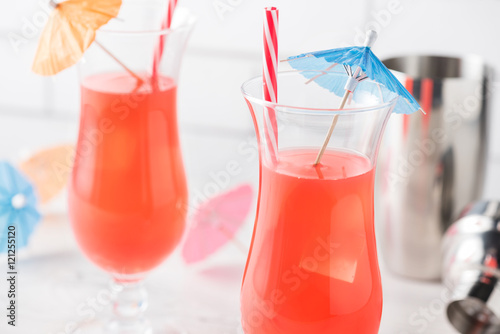 Canvas Print Fresh home made Singapore Sling cocktails