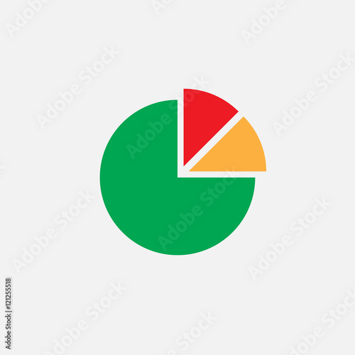 pie chart solid icon, colorful vector illustration, pictogram isolated on white
