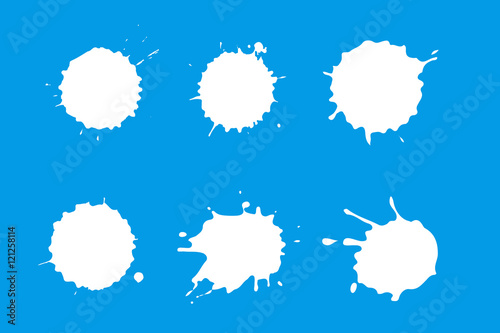 Badges Milk set. Splash and blot isolate on background. Emblems