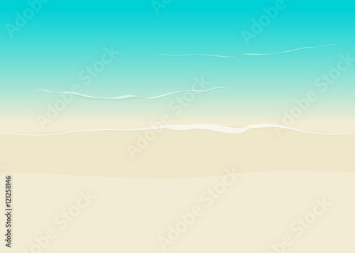 Beach background seamless top view vector illustration, sea coast and beach sand backdrop