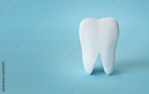 Fototapeta Naklejka Na Ścianę i Meble -  White Teeth on Blue Background