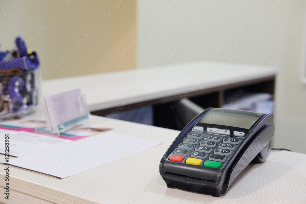 The image of a plastic card reader The image of a plastic card reader