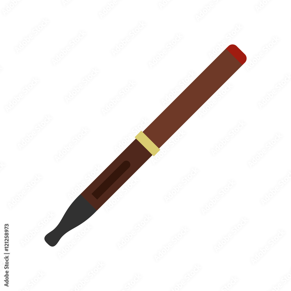 Brown electronic cigarette icon in flat style on a white background vector illustration Brown electronic cigarette icon in flat style on a white background vector illustration