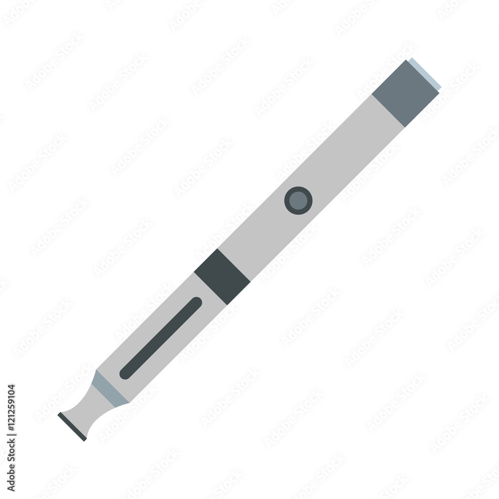 Electronic cigarette icon in flat style on a white background vector illustration Electronic cigarette icon in flat style on a white background vector illustration