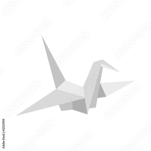 Paper dove icon in flat style on a white background vector illustration