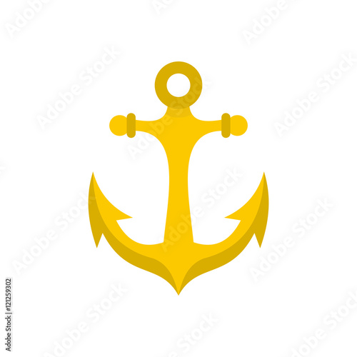 Anchor icon in flat style on a white background vector illustration