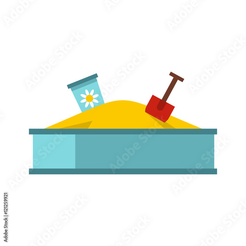 Sandbox icon in flat style on a white background vector illustration