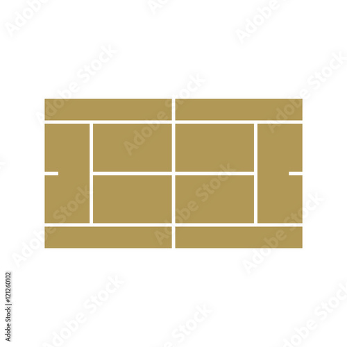 Tennis court icon in flat style on a white background vector illustration