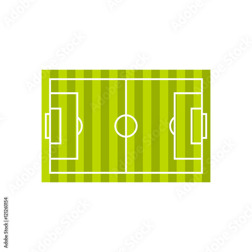 Soccer field icon in flat style on a white background vector illustration