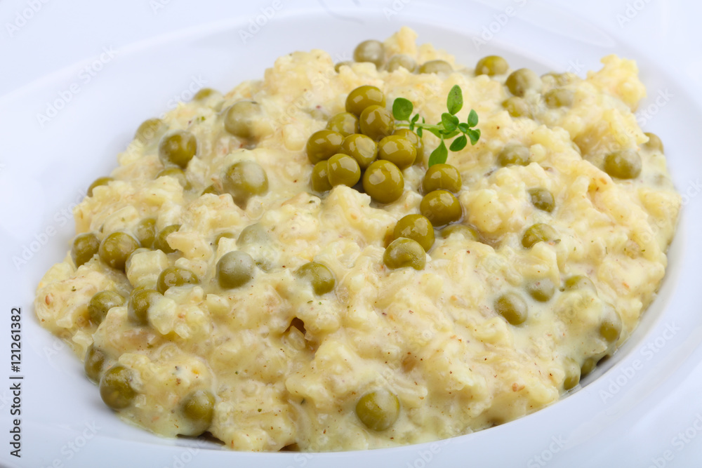 Risotto with green peas Risotto with green peas