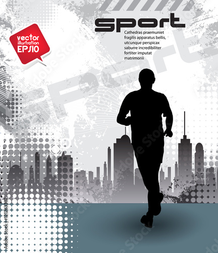 Marathon runner. Vector illustration