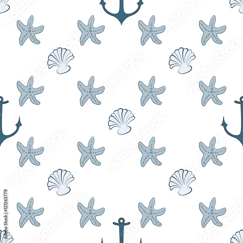 seamless pattern of marine symbols © miroshina