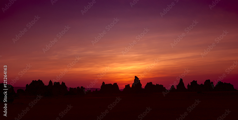 Obraz premium Sunset at Lac Abbe