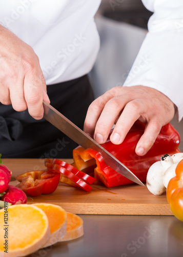 Wallpaper Mural Chef chopping vegetables Torontodigital.ca