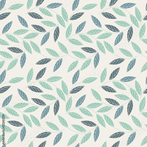 Decorative seamless pattern with flowers and leaves