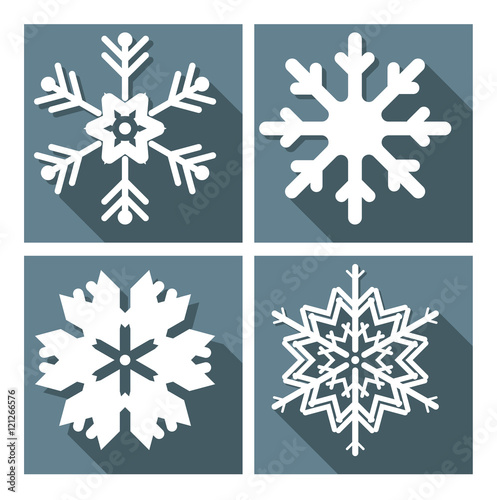 Stylish set with snowflake icons