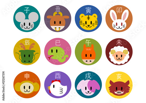 干支 十二支 イラスト アイコン マーク カラフル Stock Vector Adobe Stock 干支 十二支 イラスト アイコン マーク カラフル Stock Vector Adobe Stock