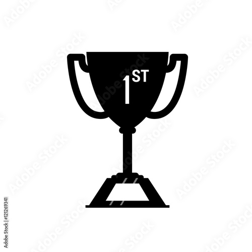 Winner trophy cup icon. Sport competition silhouette symbol.  © bigmetha