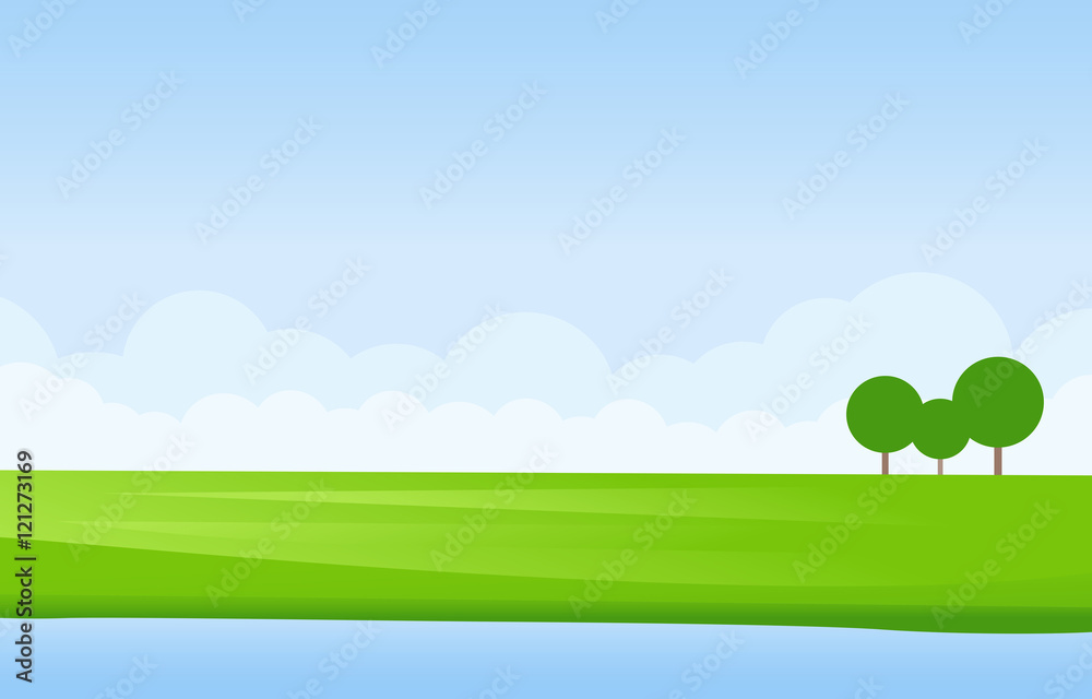 Fototapeta premium Green Landscape Vector
