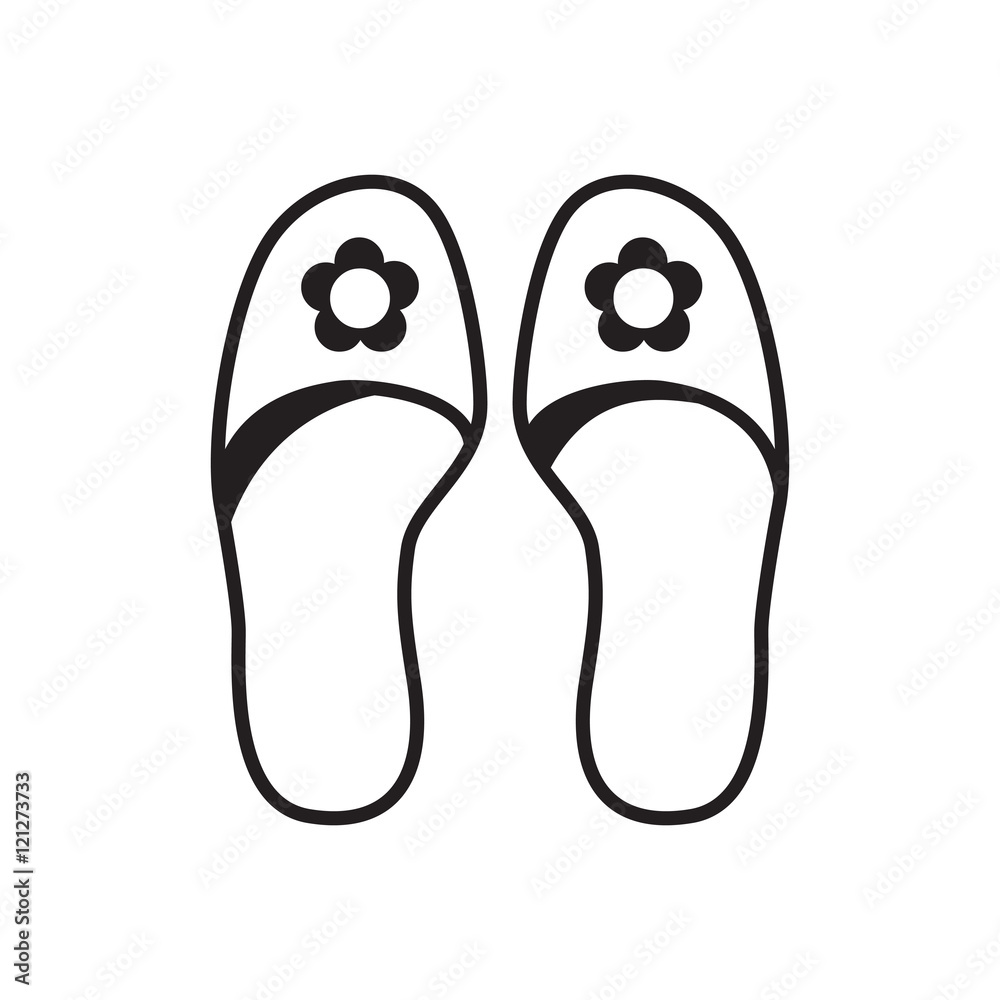 Home slippers icon. Simple sign Home slippers icon. Simple sign