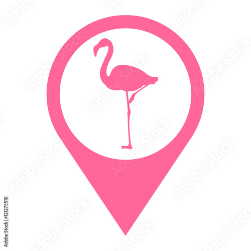 Icono plano localizacion flamenco rosa © teracreonte