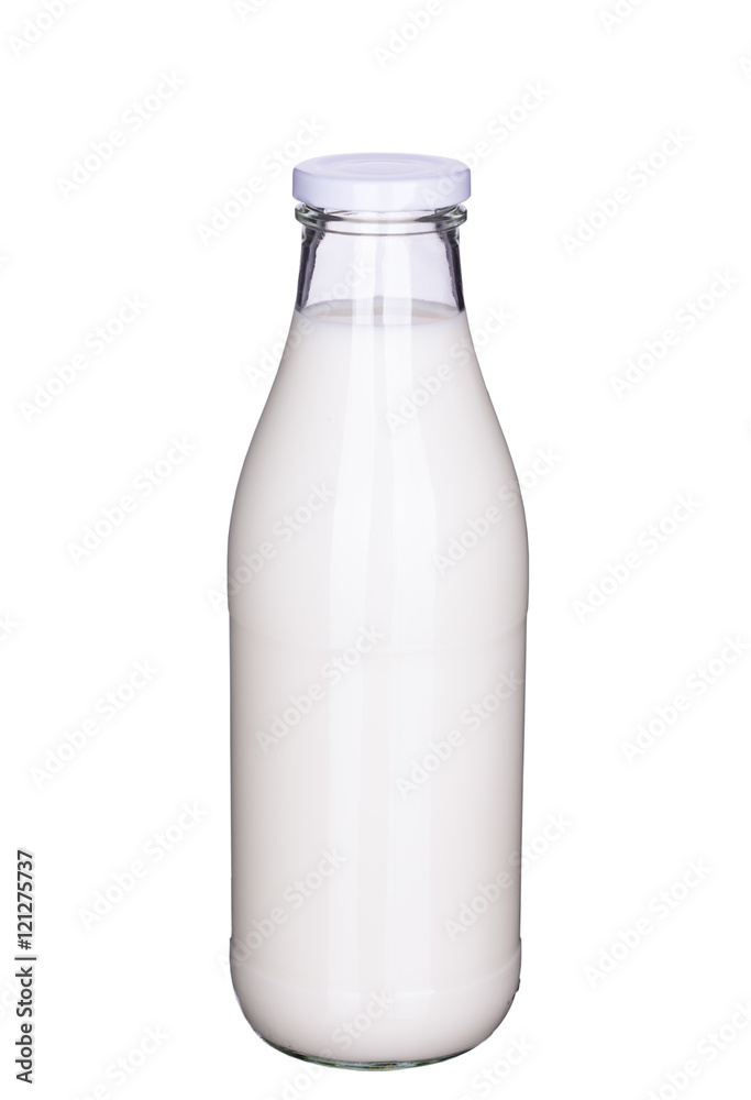 Milchflasche mit Deckel freigestellt (clipping path included) Stock Photo |  Adobe Stock