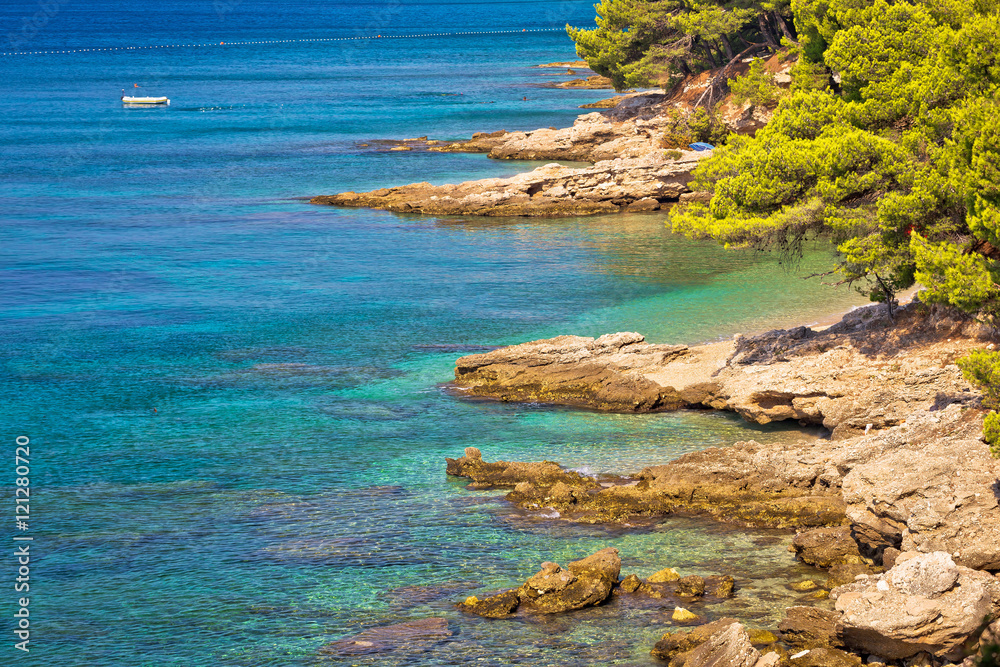 Turquoise stone beach of Brac island