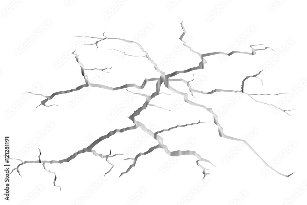 Cracks in white surface of floor