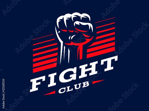 fist emblem illustration on dark background