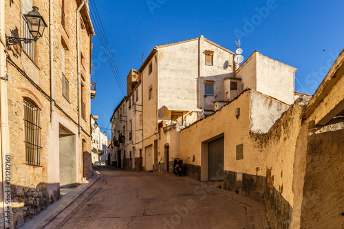 Mountain town of Tivissa in the morning, Spain photo