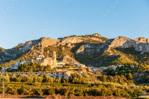 Old mountain town of Tivissa in the morning photo