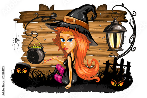 Witch preparing a potion